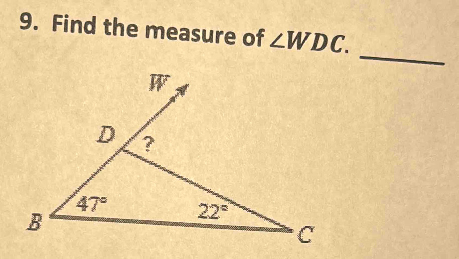 Find the measure of ∠ WDC.
_