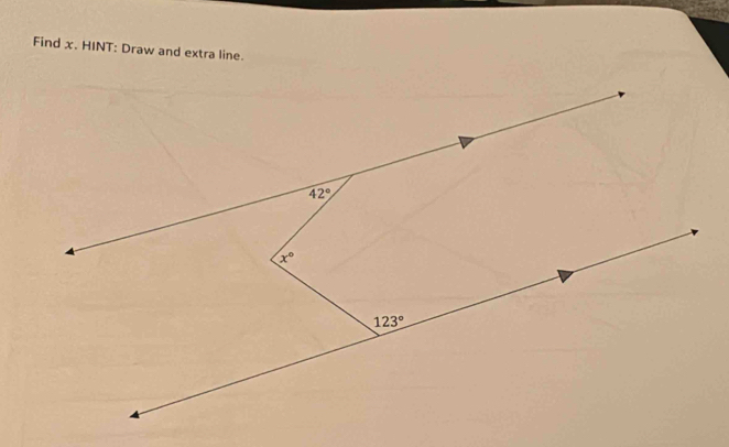 Find x. HINT: Draw and extra line.