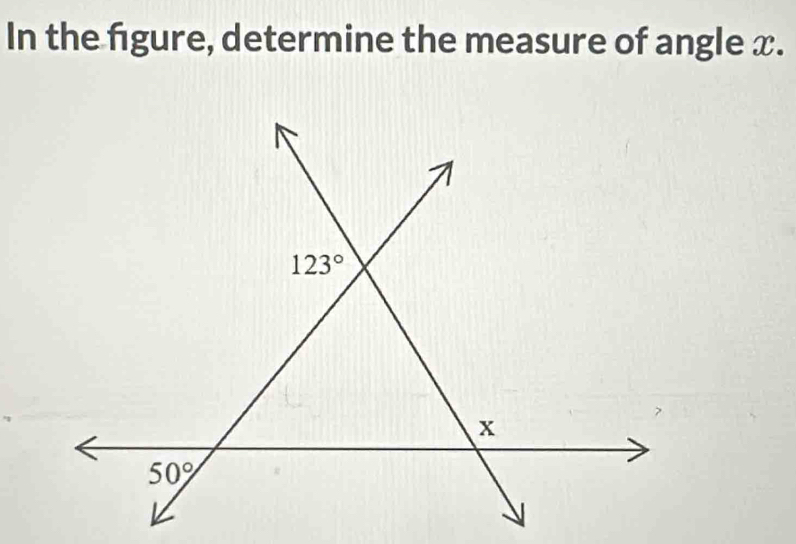 In the fgure, determine the measure of angle x.