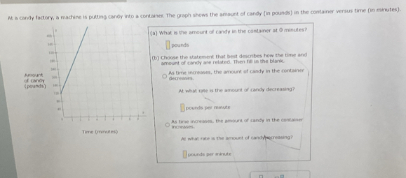 Solved: At a candy factory, a machine is putting candy into a container ...