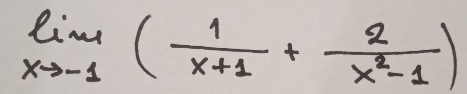 limlimits _xto -1( 1/x+1 + 2/x^2-1 )