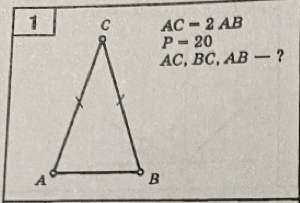 AC=2AB
P=20
AC, BC, AB- ?