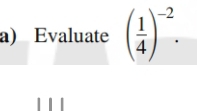 Evaluate ( 1/4 )^-2.