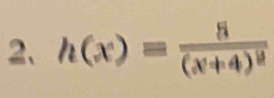 h(x)=frac 8(x+4)^2
