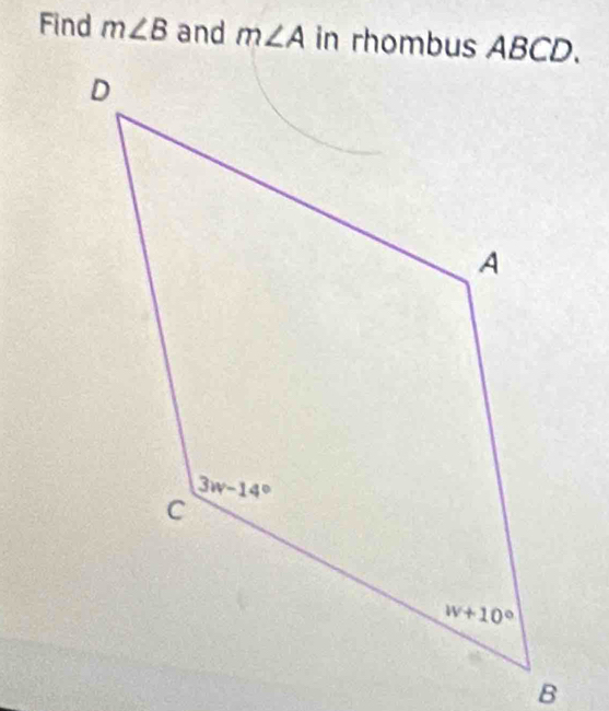 Find m∠ B and m∠ A