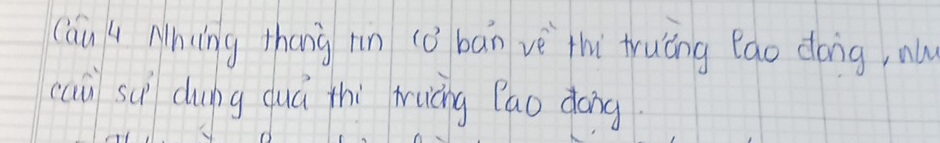 Cāu i Ahng thōng hn (ǒ bān vè thi truāng ego dong, nw 
cai suì dung duú thi buicng Pao dong