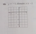 y=-1; domain: x≥ -1