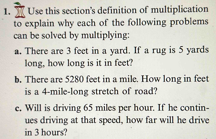 Solved: Use this section’s definition of multiplication to explain why ...