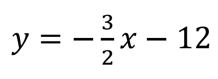 y=- 3/2 x-12