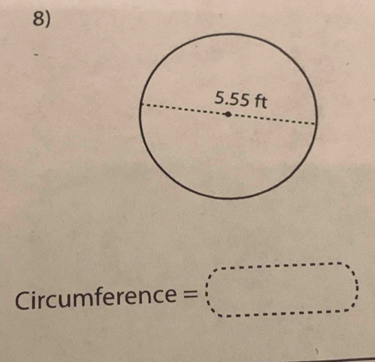 Circum ference=□