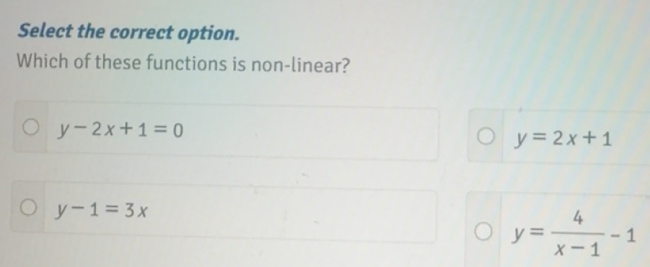 Gelöst:Select the correct option. Which of these functions is non ...