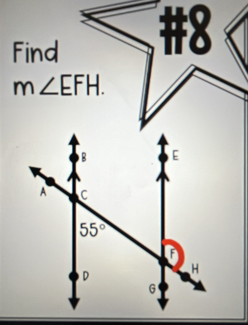 Find
m∠ EFH.