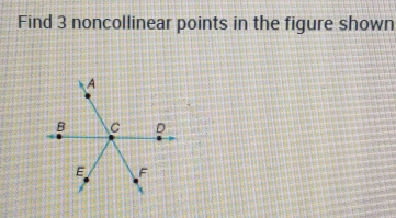 Find 3 noncollinear points in the figure shown