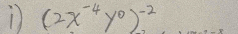 (2x^(-4)y^0)^-2