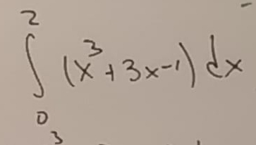 ∈tlimits _0^(2(x^3)+3x-1)dx