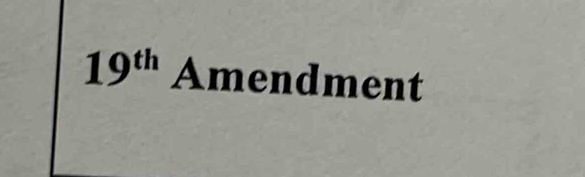 19^(th) Amendment