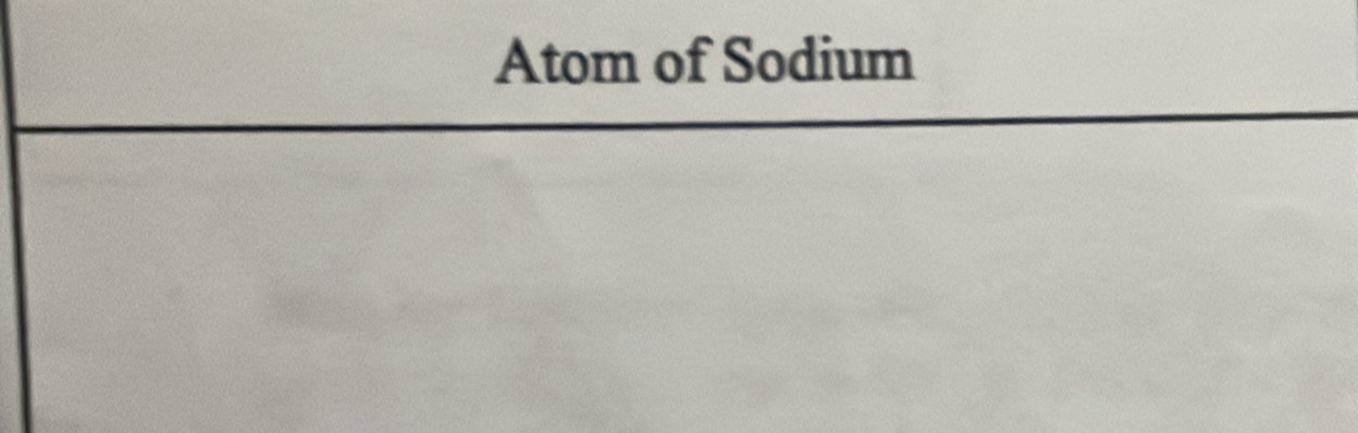 Atom of Sodium