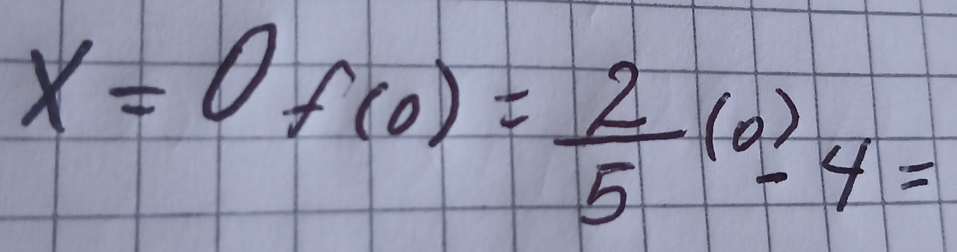 x=0f(0)= 2/5 (0)-4=