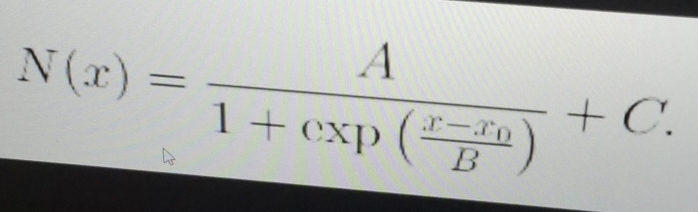 N(x)=frac A1+cxp(frac x-x_0B)+C.