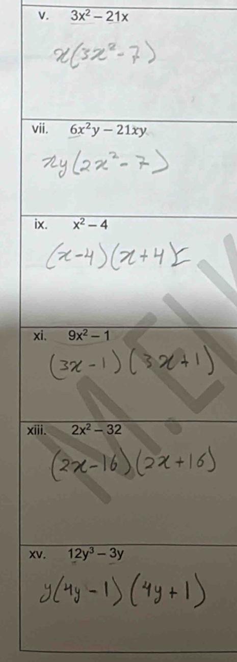 3x^2-21x
v
xi
X