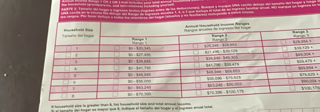 Solved: Annual income Range 1 OR 2 OR 3 that includes your total annual ...