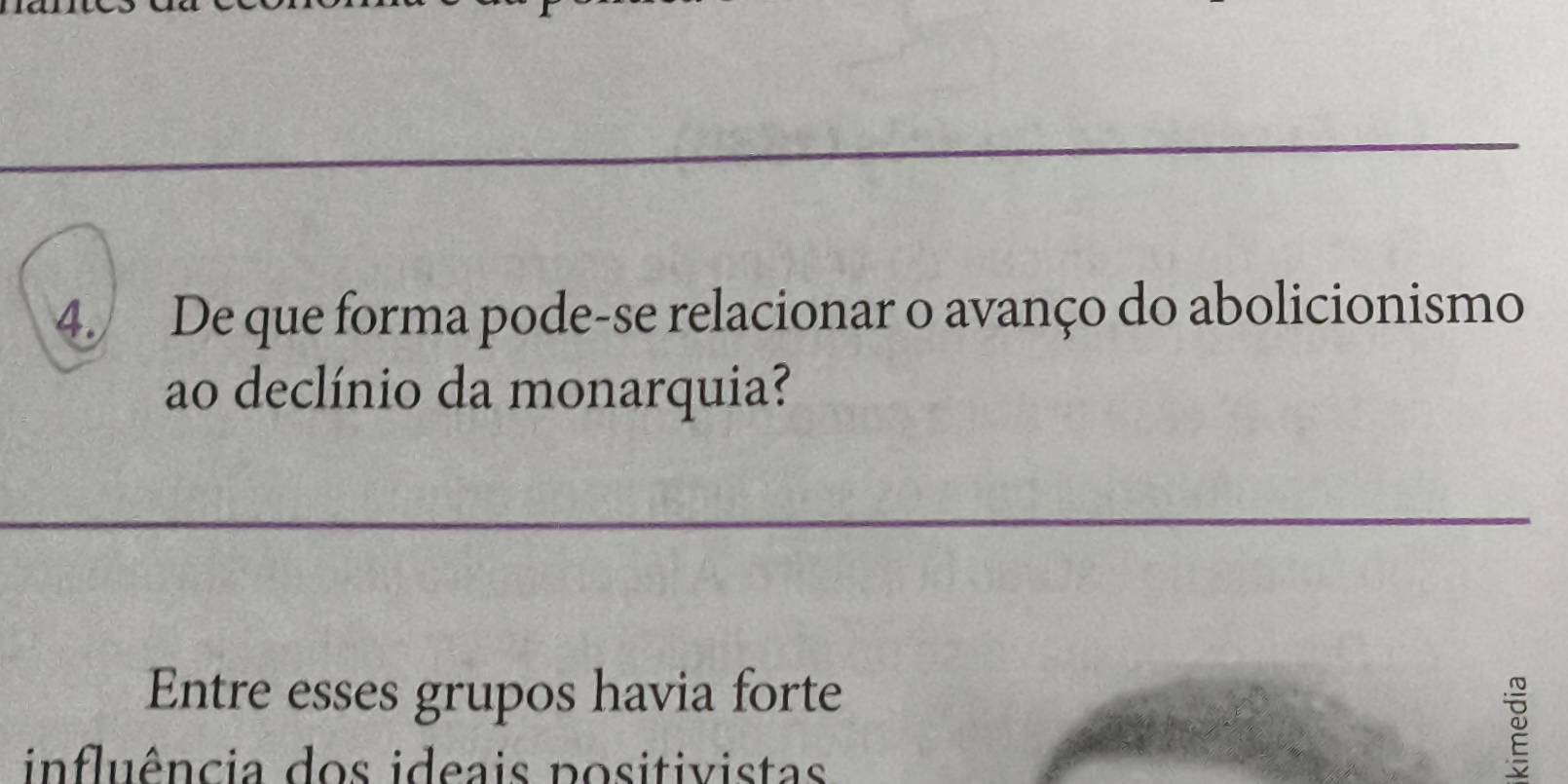 De que forma pode-se relacionar o avanço do abolicionismo
ao declínio da monarquia?
Entre esses grupos havia forte
influência dos ideais positivistas