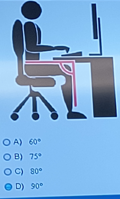 A) 60°
B) 75°
C) 80°
D) 90°