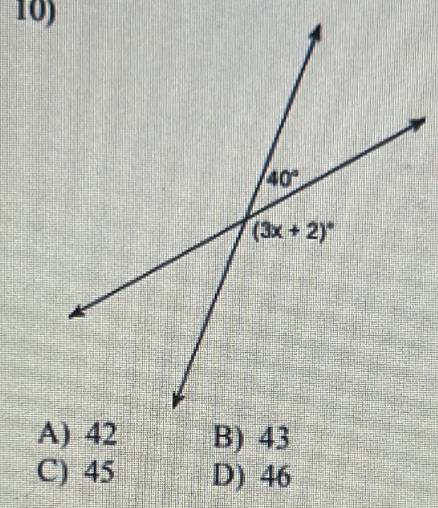 C) 45 D) 46