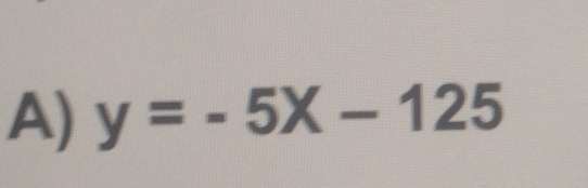 y=-5X-125