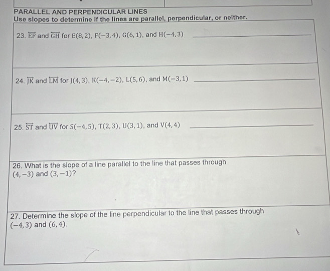 PARALLEL AND PERPENDICULAR LINES
2