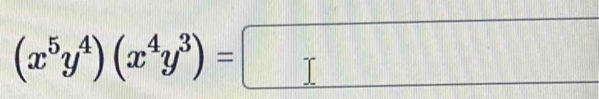 (x^5y^4)(x^4y^3)=□