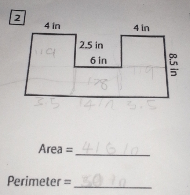 Area =
Perimeter =_ 