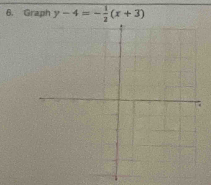 Graph y-4=- 1/2 (x+3)