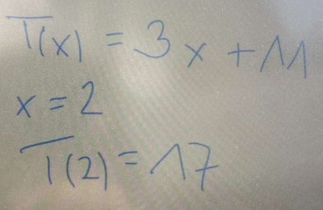 T(x)=3x+M
x=2
T(2)=17