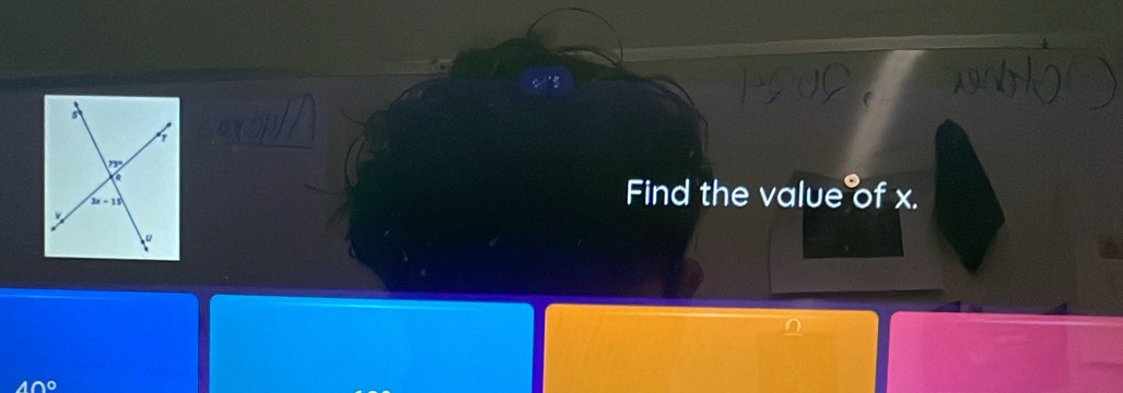 Find the value of x.
10°