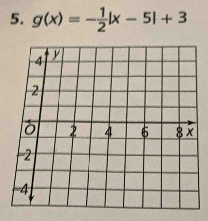 g(x)=- 1/2 |x-5|+3