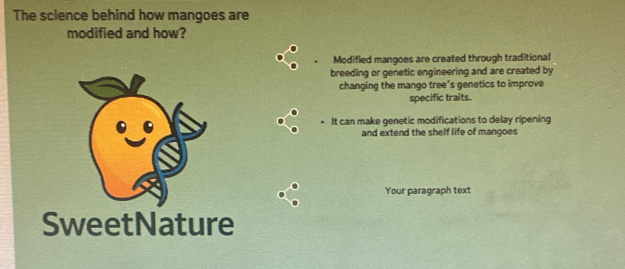 Solved: The science behind how mangoes are modified and how? Modified ...