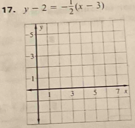 y-2=- 1/2 (x-3)