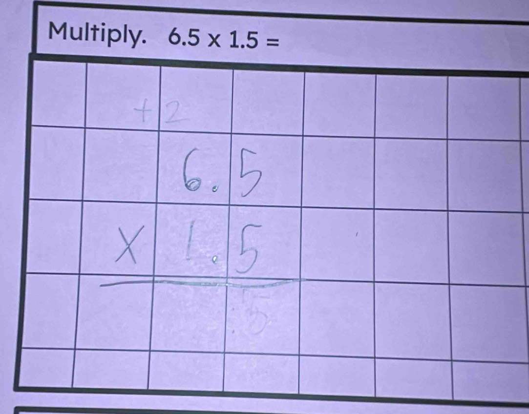 Multiply. 6.5* 1.5=