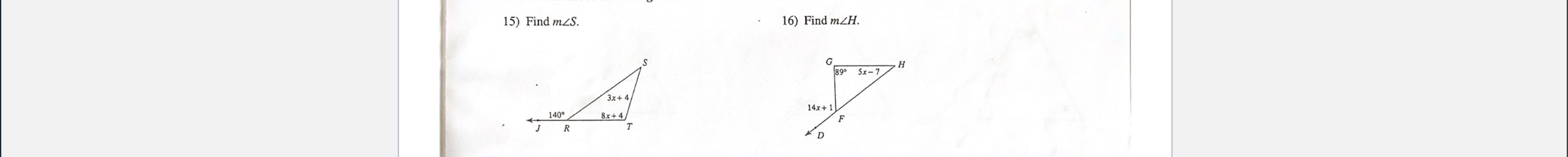 Find m∠S.