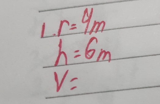 Lr=4m
h=6m
V=