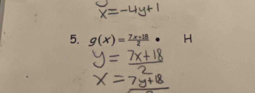 g(x)= (7x+18)/2 · H