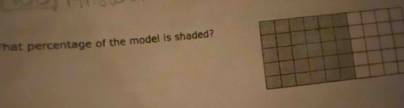 hat percentage of the model is shaded?