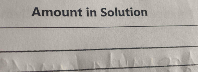 Amount in Solution