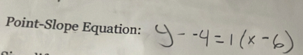 Point-Slope Equation: