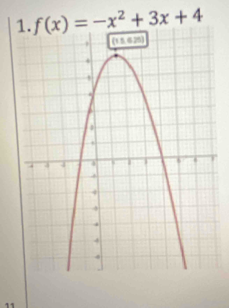 f(x)=-x^2+3x+4
11