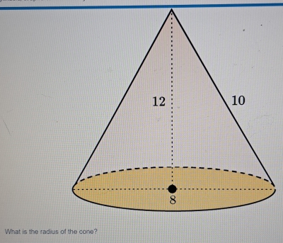 What is the radius of the cone?