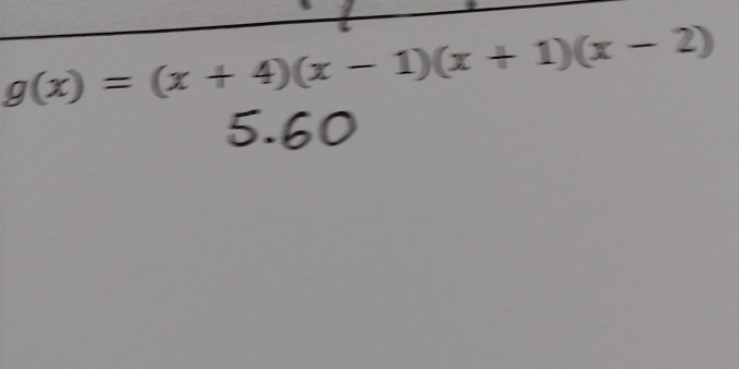 g(x)=(x+4)(x-1)(x+1)(x-2)