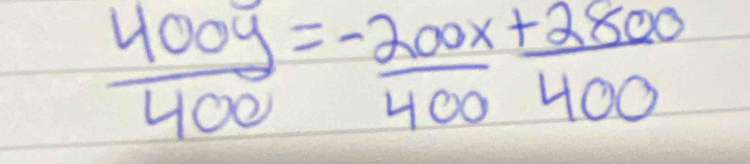  400y/400 = (-200x)/400 + 2800/400 