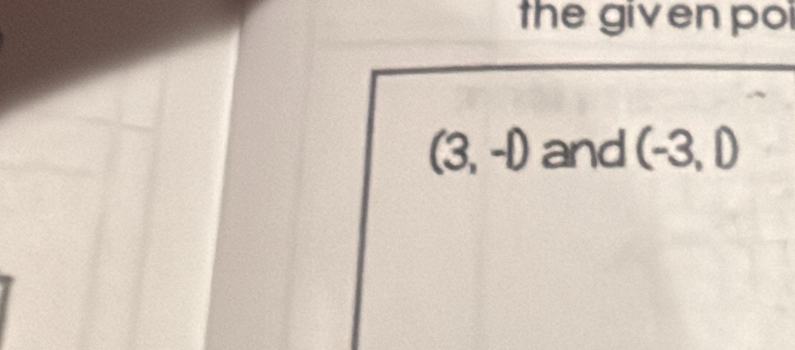 the given po
(3,-1) and (-3,0